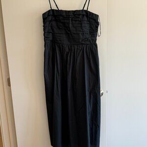 BNWT Abercrombie Strapless/Spaghetti Strap Poplin Midi Dress, Black